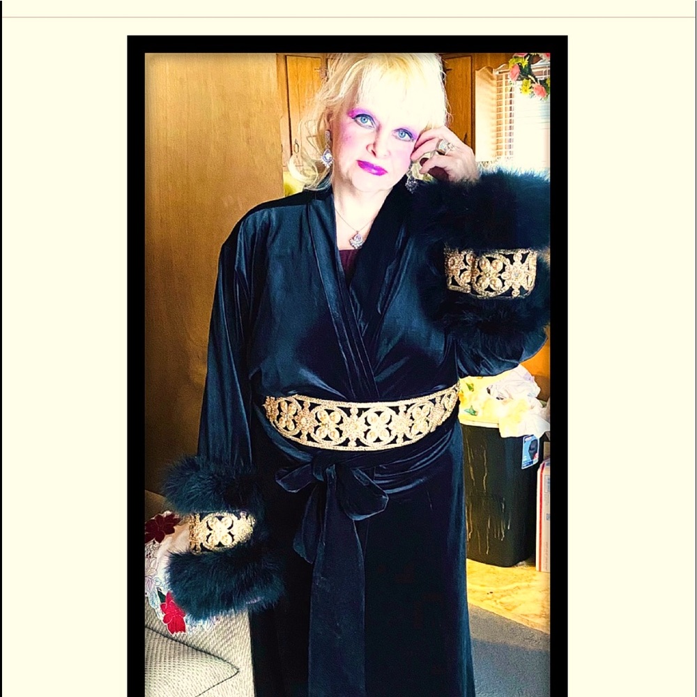 A Custom Made Mink Trimmed Luxury Robe